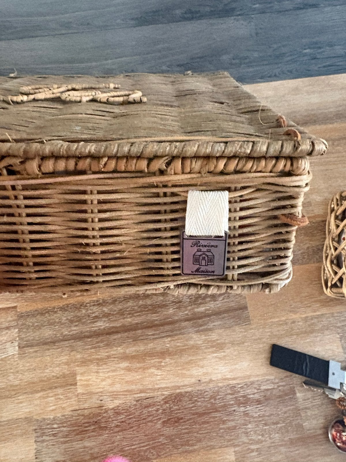 Rotan theedoos riviera maison met 16 vakken, Ophalen, Gebruikt, Overige materialen