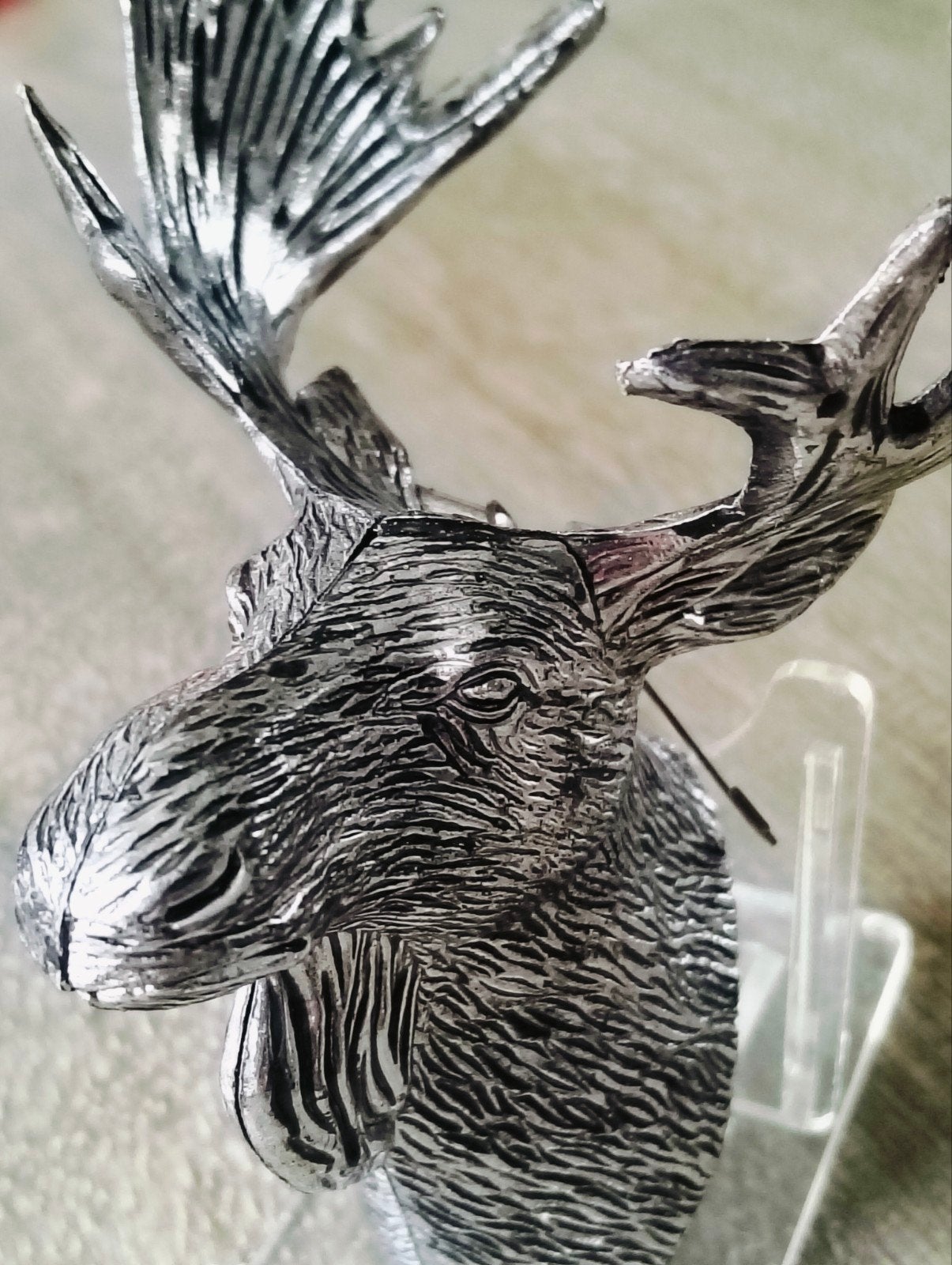 Decoratie boomversiering zilverkleurig rendier/ moose, Diversen, Kerst, Ophalen of Verzenden, Nieuw