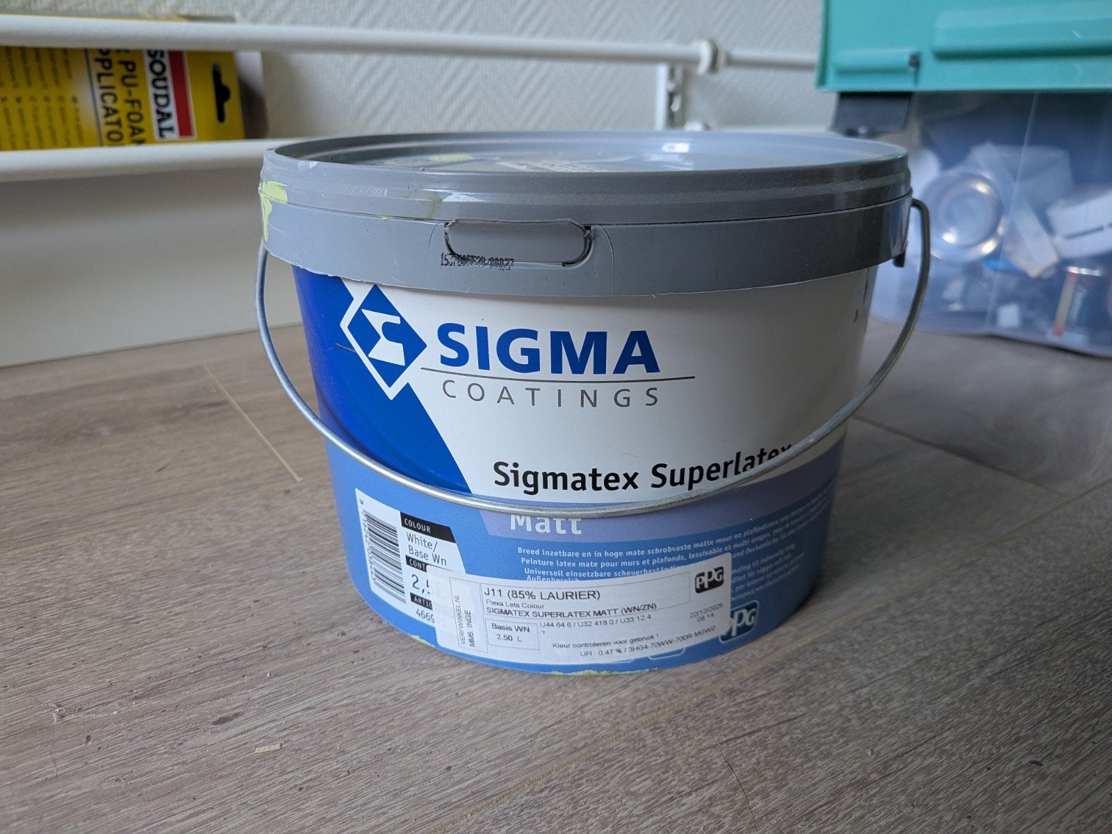 Sigma Sigmatex Superlatex Matt 85% Laurier - 2,5L, Ophalen of Verzenden, Zo goed als nieuw