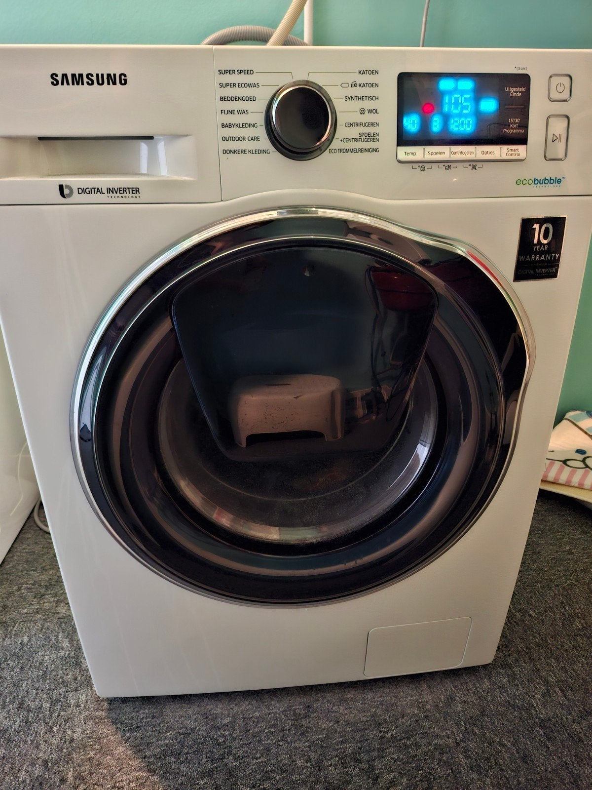 Samsung Wasmachine EcoBubble 8kg, Ophalen, Gebruikt, Energieklasse A of zuiniger, Voorlader