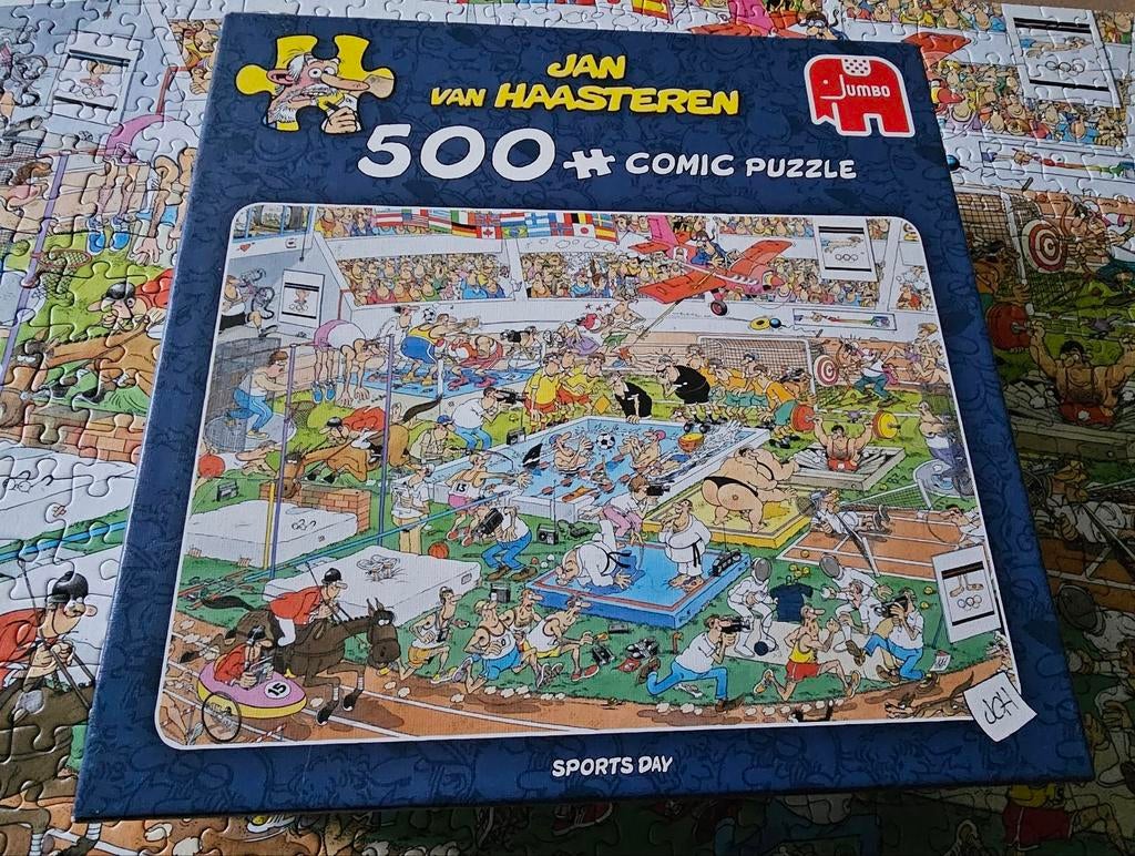 Jan van Haasteren- 500 stukjes- "Sportdag"- VERZEND OOK, Hobby en Vrije tijd, Denksport en Puzzels, Ophalen, 500 t/m 1500 stukjes