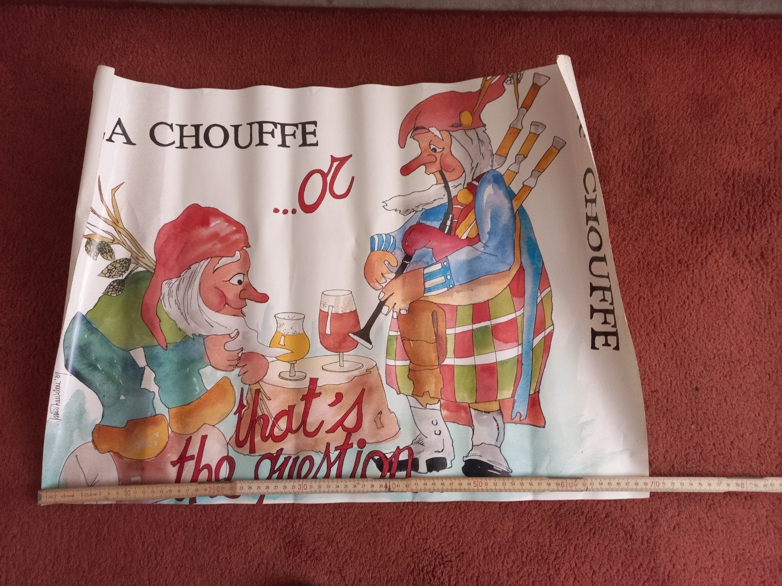 Vintage La Chouffe Poster: A Chouffe... or Chouffe?, Ophalen of Verzenden
