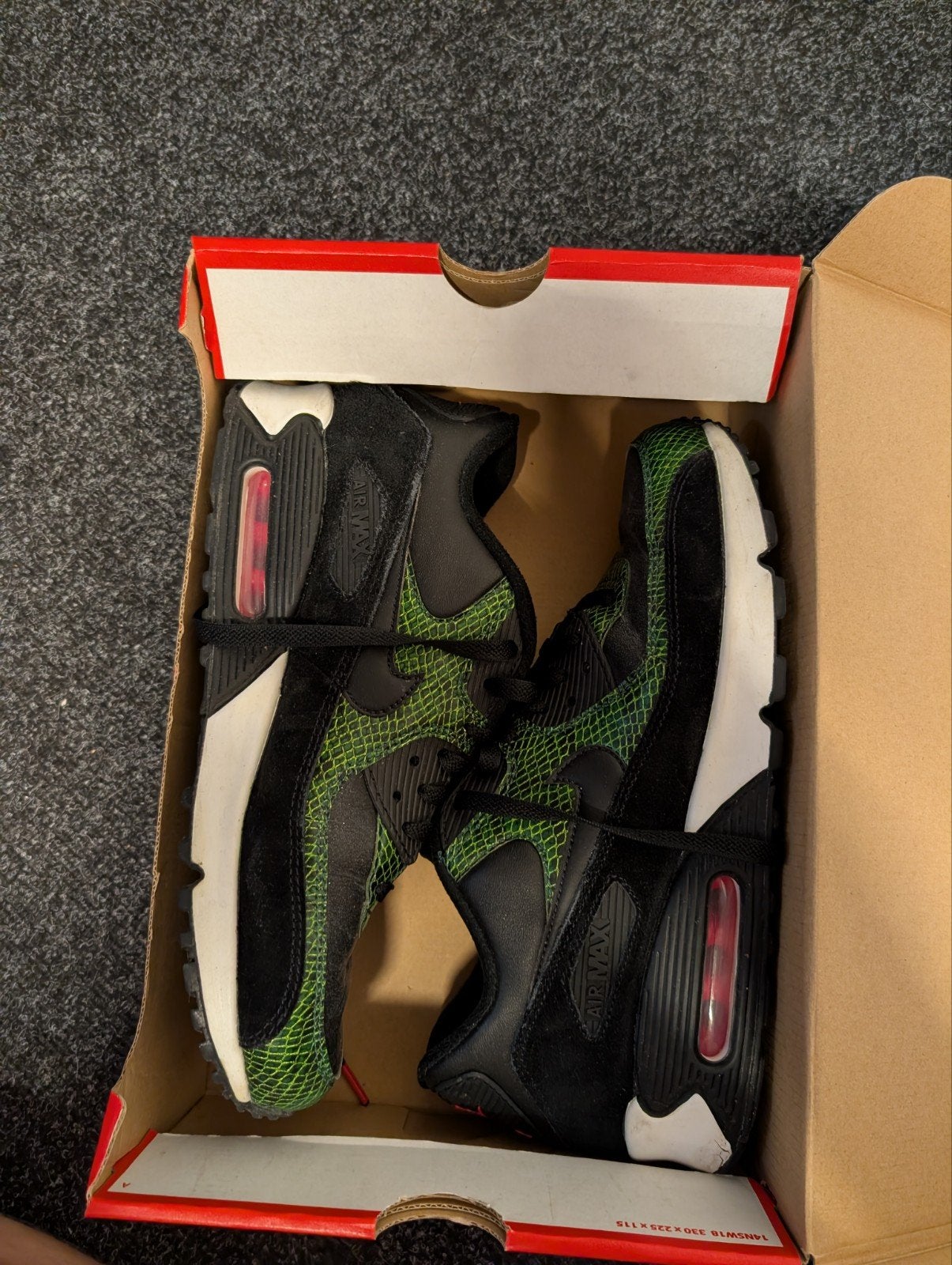 Nike Air Max 90 QS 'Green Python' - Maat 44, Kleding | Heren, Overige kleuren, Nike, Ophalen of Verzenden, Sneakers of Gympen
