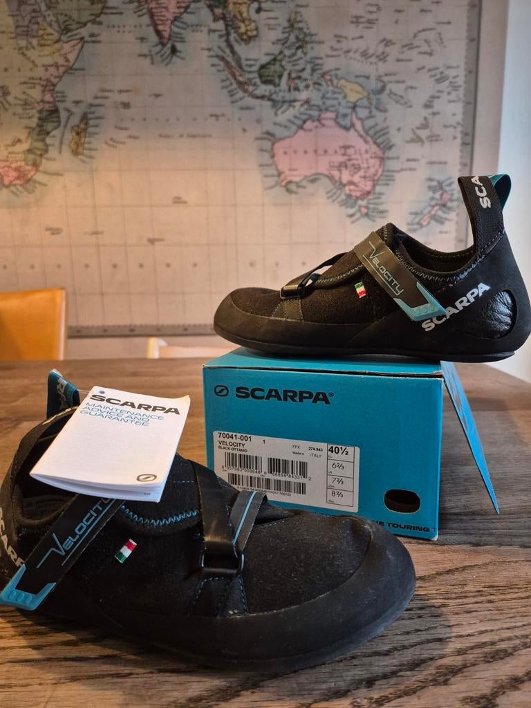 Scarpa velocity dames klimschoenen maat 40 1/2, Sport en Fitness, Klimsport, Ophalen of Verzenden, Nieuw, Klimsportschoenen