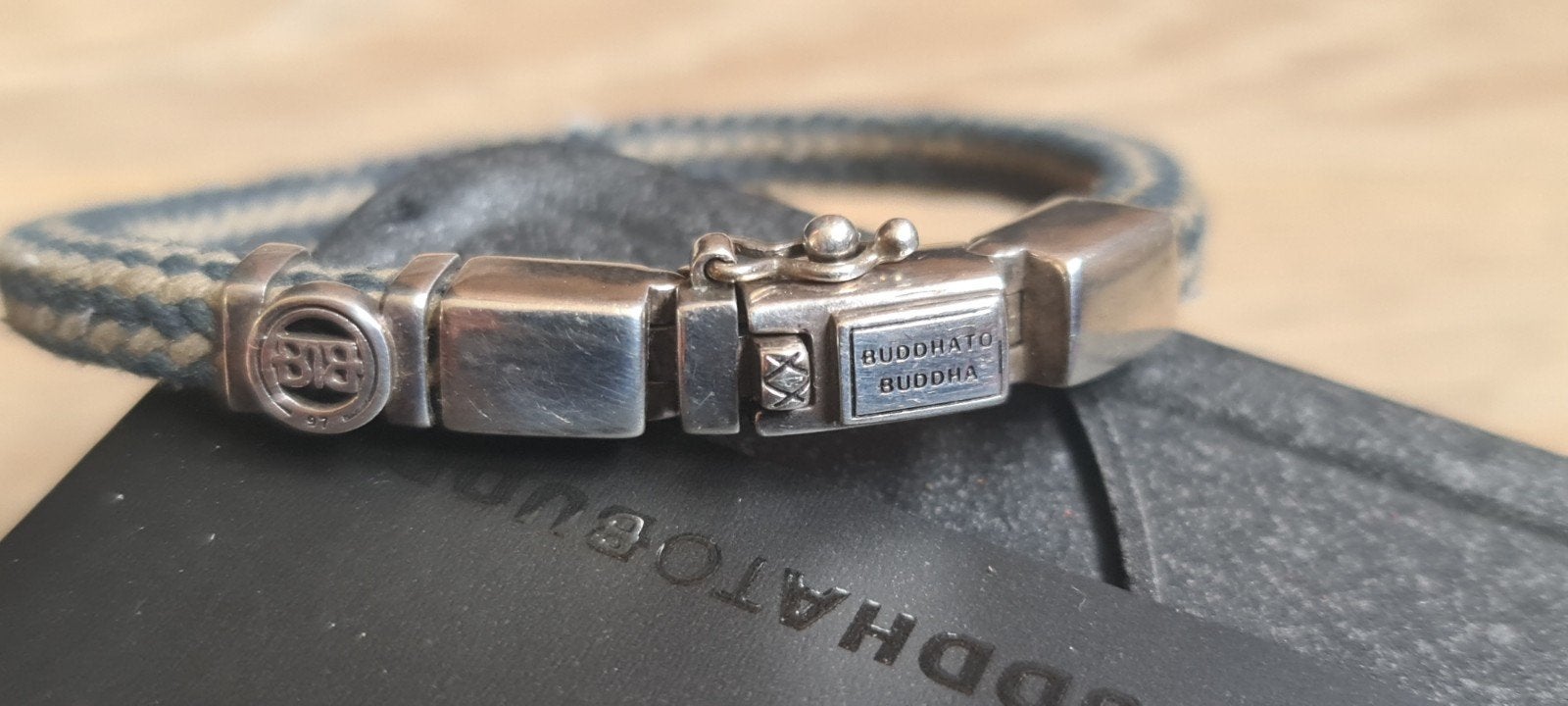 Buddha to Buddha armband Edwin XS, Ophalen of Verzenden, Zo goed als nieuw, Zwart, Zilver