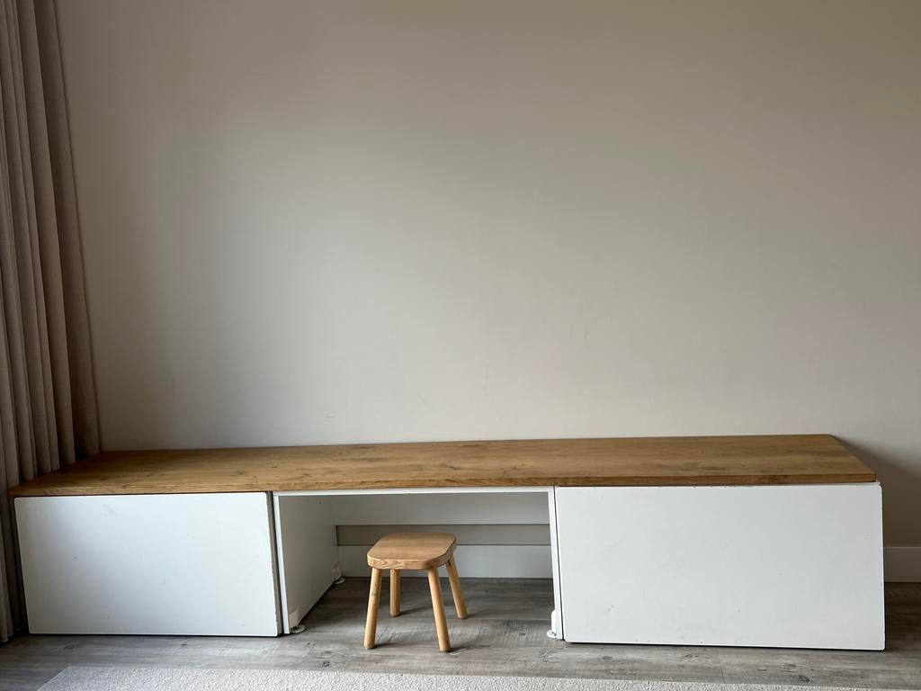 Massief eikenblad met smastad ikea speelgoed kisten, Ophalen, Gebruikt, 200 cm of meer, Minder dan 100 cm