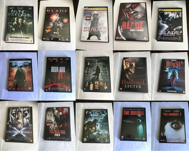 horror dvd 15 stuks collectie diverse partij, Cd's en Dvd's, Dvd's | Horror, Alle leeftijden, Ophalen of Verzenden, Zo goed als nieuw