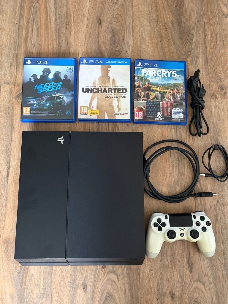 PS4-console, controller en games, Spelcomputers en Games, Ophalen, Met 1 controller, Original, 500 GB