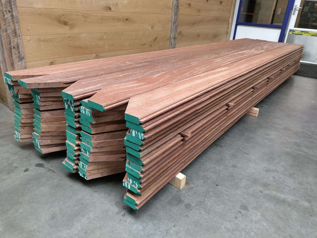 Azobe damwand nieuw 3cm dik damwandplanken  27x175mm, Planken, Nieuw, Ophalen of Verzenden, Hardhout
