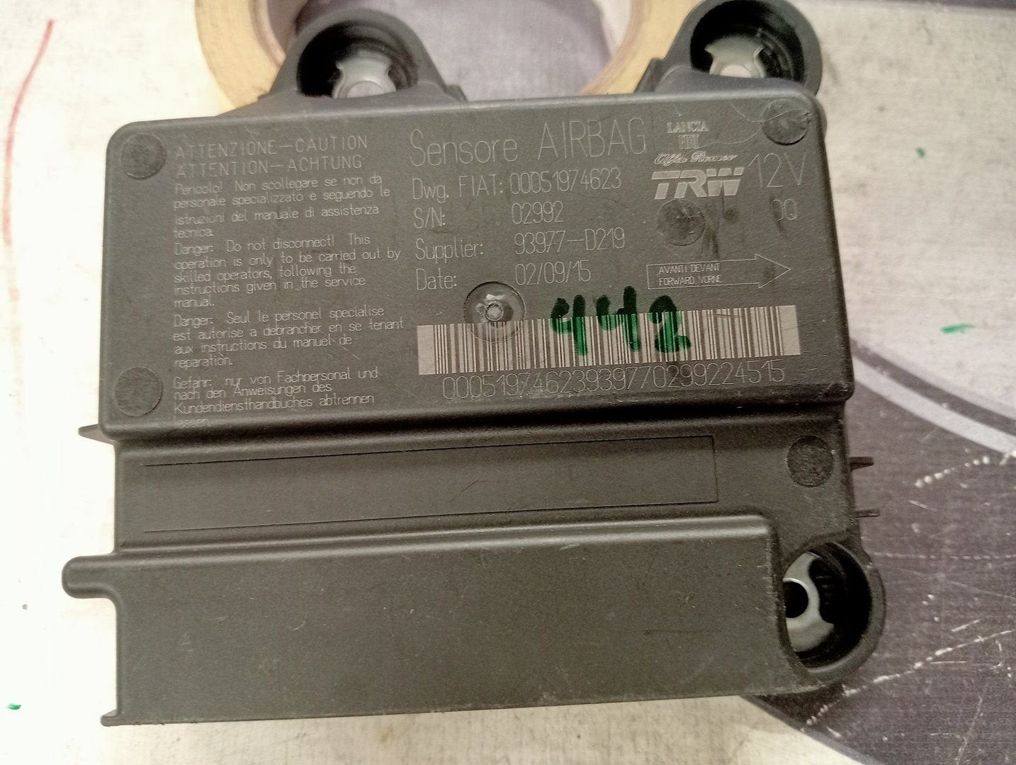 Airbag Module Fiat Panda 00051974623, Gebruikt, -, -, Ophalen of Verzenden