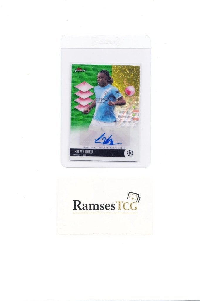 Jérémy Doku Auto /99 – Topps Finest UCC 2025/26 – Manchester, Ophalen of Verzenden, Nieuw