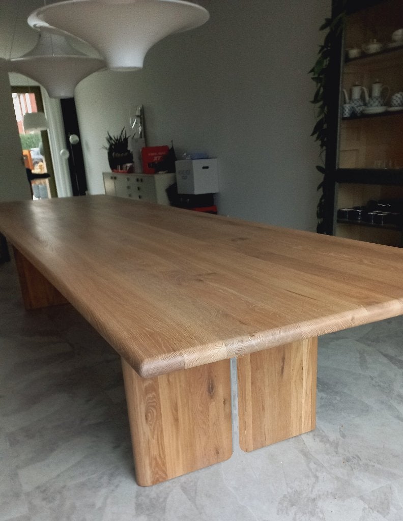 Diverse modellen lange tafels tot 4 meter lang eiken op maat, Huis en Inrichting, Tafels | Sidetables, Ophalen, 75 cm of meer