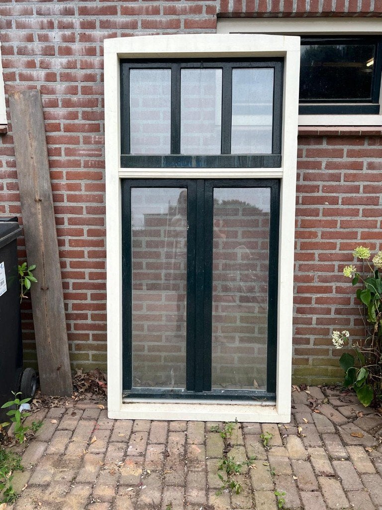 Hardhouten kozijn 1972x978mm, Doe-het-zelf en Verbouw, Kozijnen en Schuifpuien, Gebruikt, Raamkozijn, 150 tot 225 cm, Inclusief glas