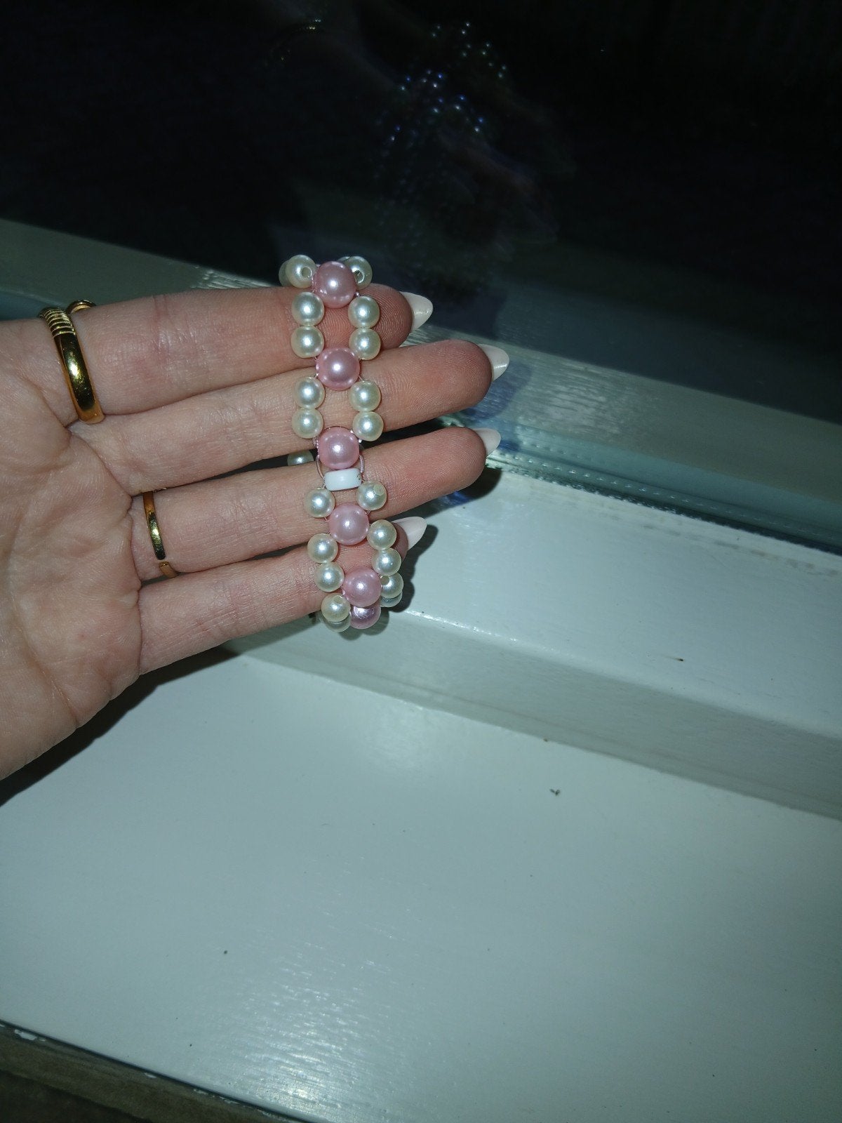 Oud parel (roze met wit), Sieraden, Tassen en Uiterlijk, Ringen, Nieuw, Ophalen of Verzenden, Roze, Dame