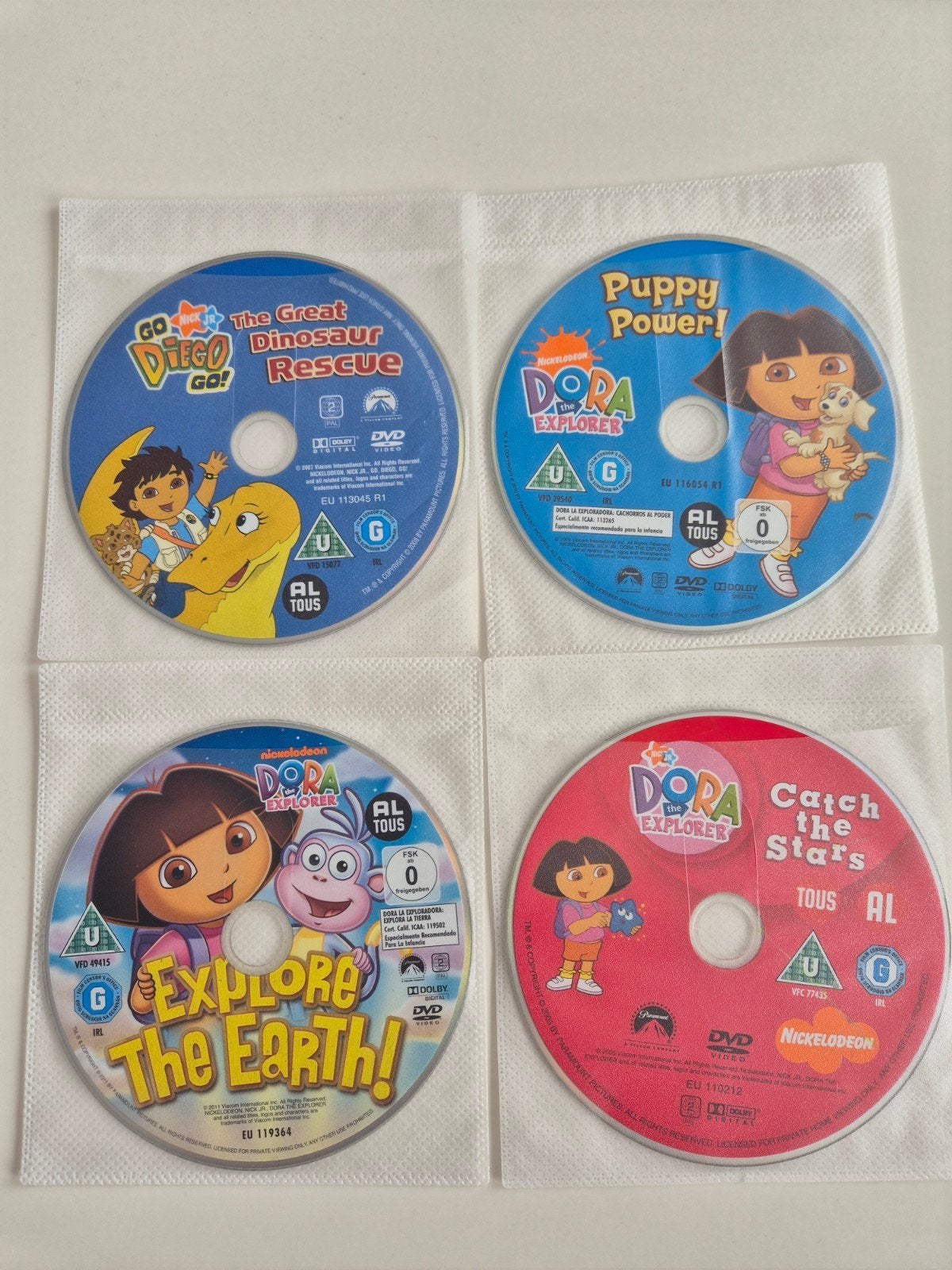 Dora the Explorer & Go Diego Go! DVD's - 4 stuks, Cd's en Dvd's, Avontuur, Gebruikt, Alle leeftijden, Ophalen of Verzenden