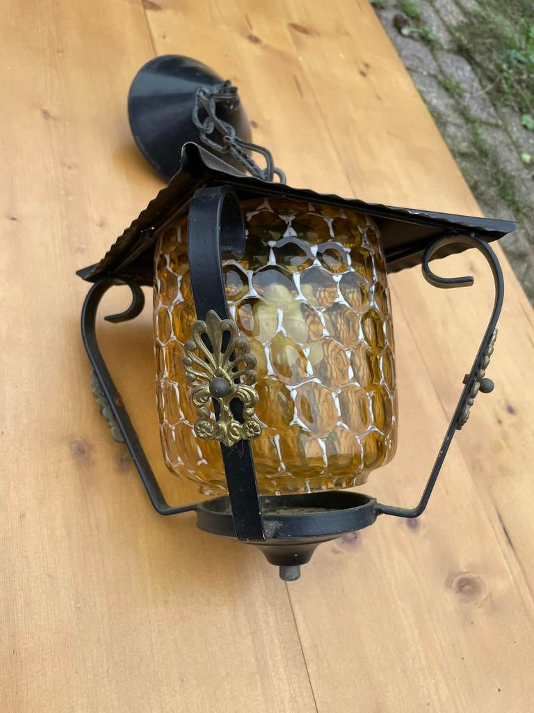 Vintage hanglamp, Ophalen, Gebruikt, Glas
