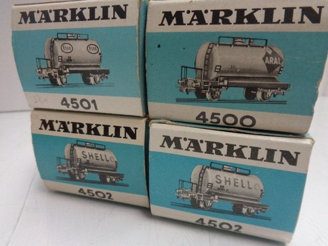 Marklin 4500+4501+4501+4504 ketelwagens DB (H0)., Wisselstroom, Gebruikt, Wagon, Ophalen of Verzenden
