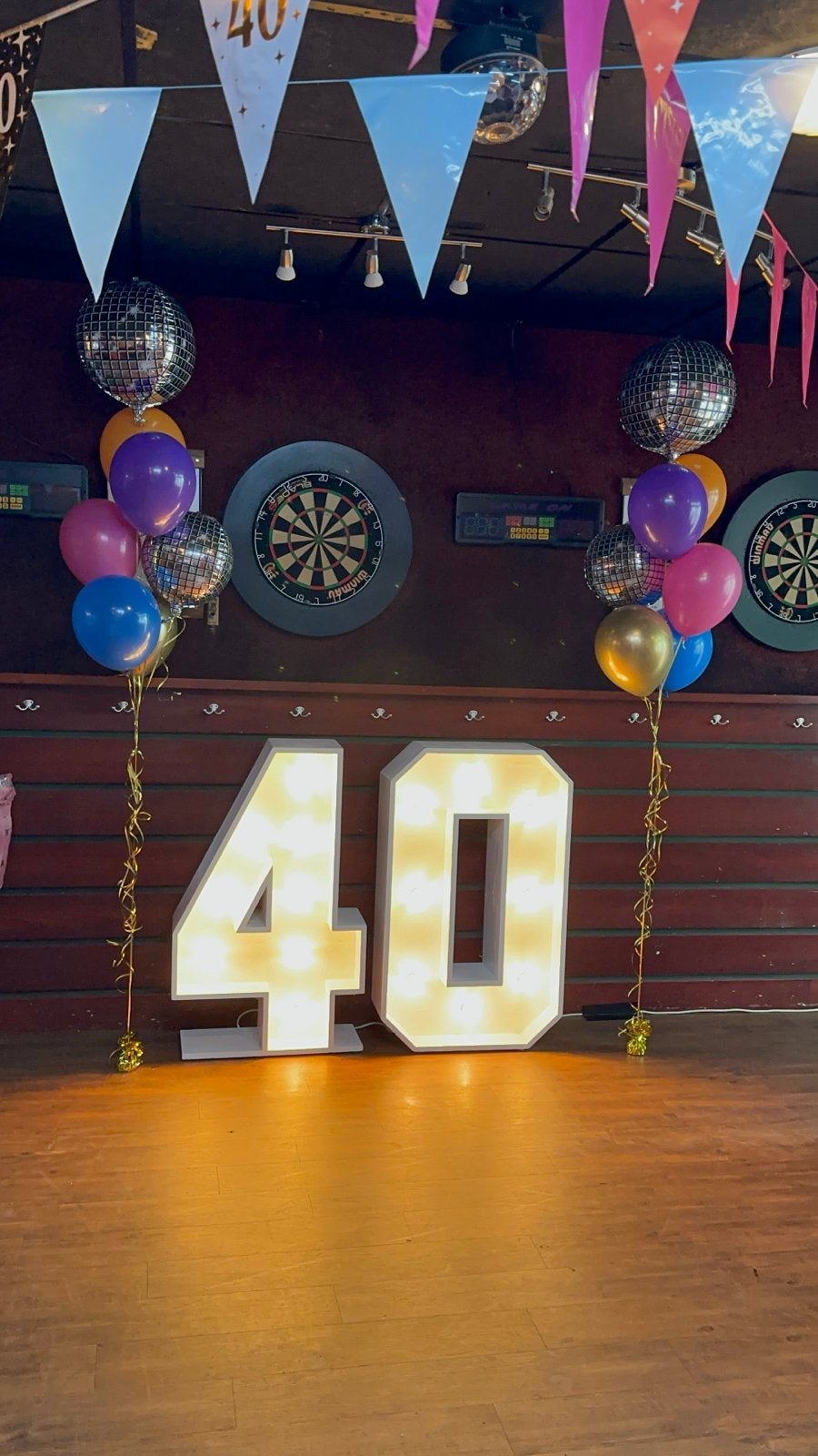 Lichtcijfers 40 en Helium Trosjes voor Feestjes, Ophalen of Verzenden, Zo goed als nieuw, Versiering, Verjaardag