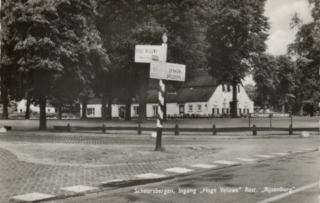 30 Schaarsbergen Ingang Hoge Veluwe Rest Rijsenburg 1960, Ophalen of Verzenden, 1940 tot 1960, Ongelopen, Gelderland