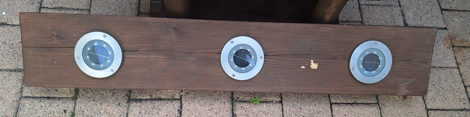 wandplanken met lampjes, Ophalen, Zonne-energie, Gebruikt, Licht-donker-sensor
