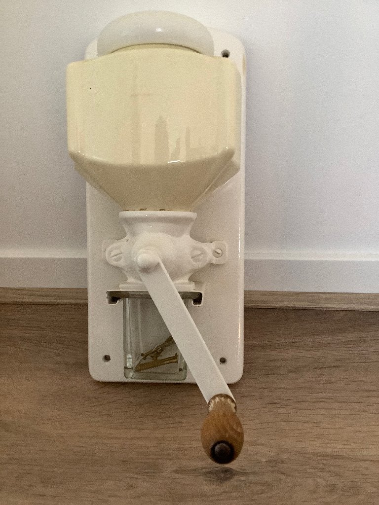Vintage wandkoffiemolen - Crème/Wit, Ophalen of Verzenden, Huis en Inrichting
