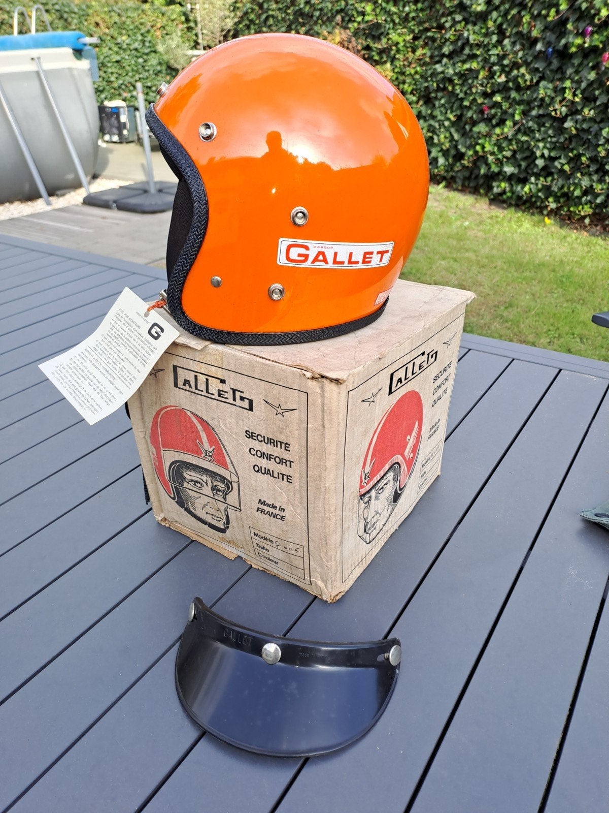 Gloednieuwe vintage  jaren 60 70 Jethelm NOS Merk Gallet, Heren, Jethelm, Ophalen of Verzenden, L