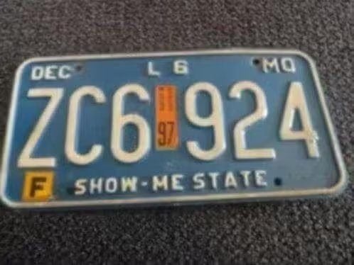 Kentekenplaat licenseplate Missouri Blue USA, Verzenden, Gebruikt, Auto's