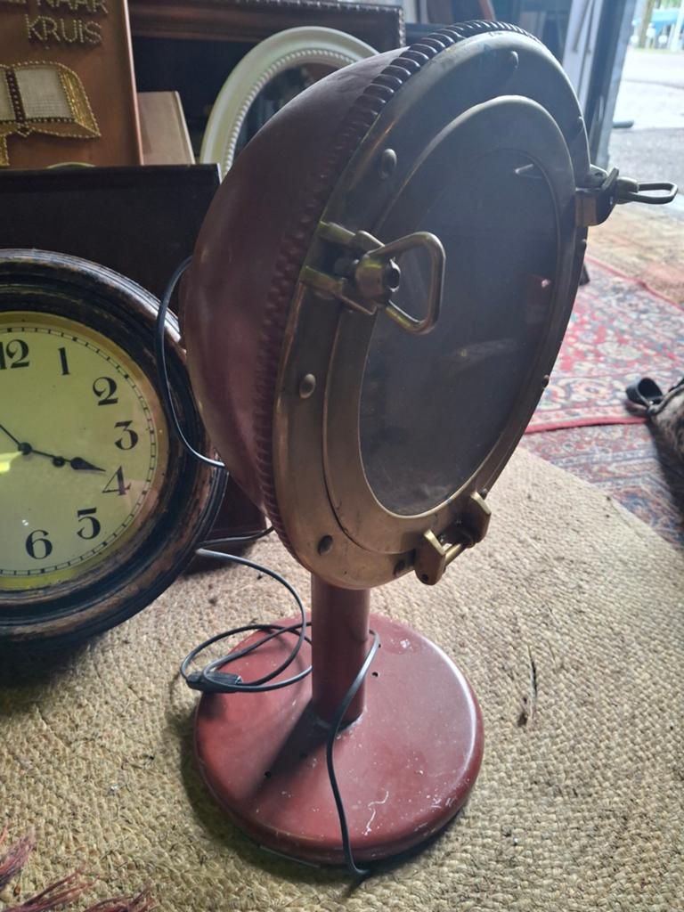 Vintage Patrijspoortlamp - Maritieme Messing Tafellamp, Ophalen of Verzenden