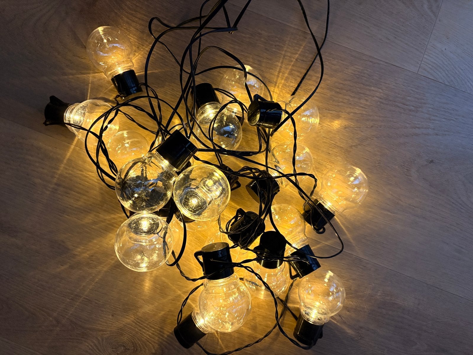 Sfeervolle lichtslinger 20 warm witte lampen - 9m, Tuin en Terras, Kunststof, Minder dan 50 watt, Overige typen, Ophalen of Verzenden