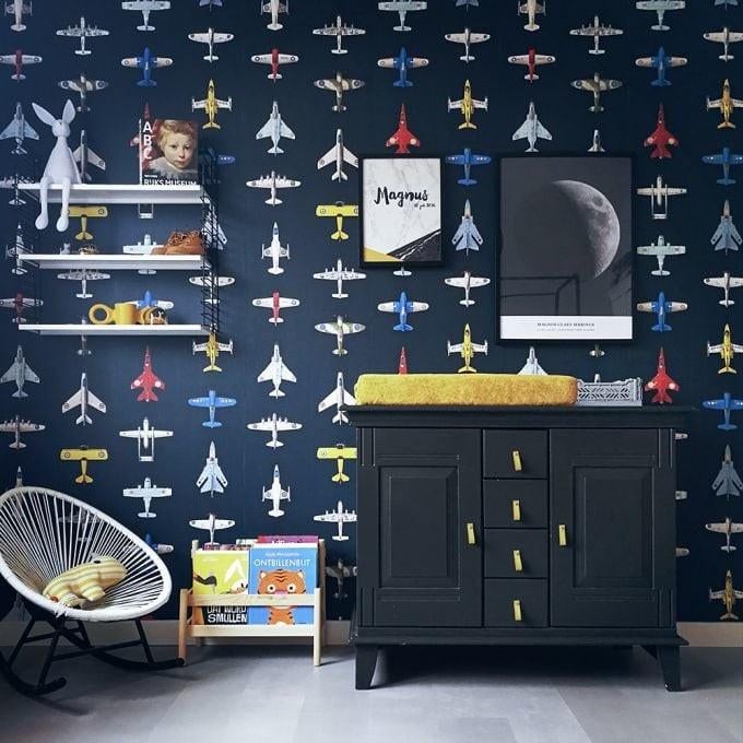 Studio Ditte vliegtuig behang nieuwe rol, Ophalen of Verzenden, Blauw