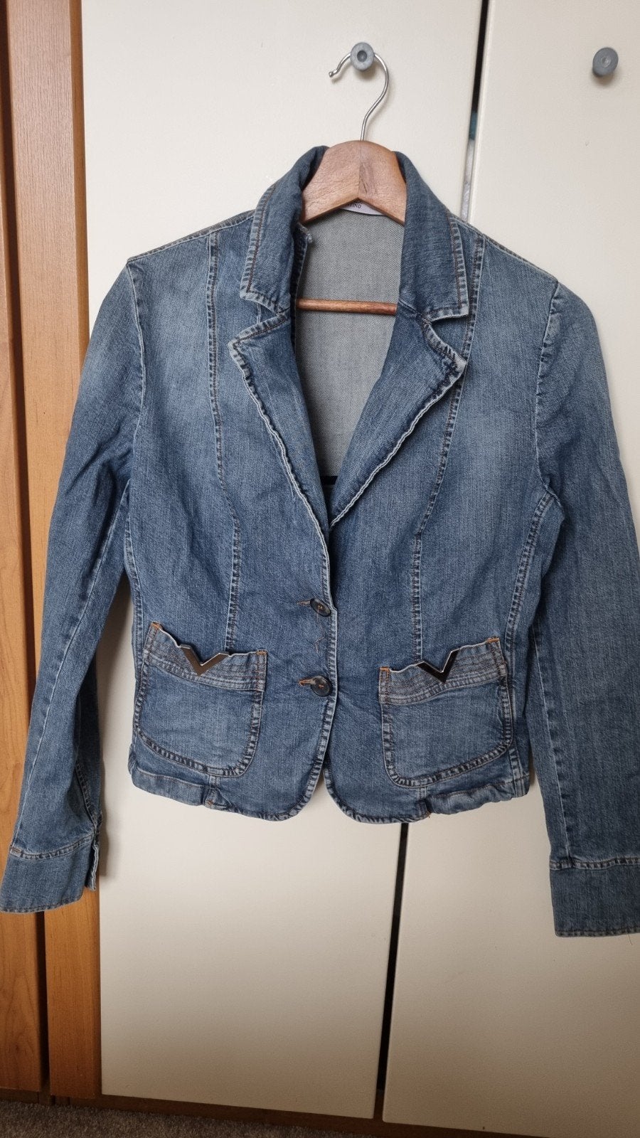Gebruikte R.E.D Valentino spijkerjasje, maat S/M, Blauw, R.E.D Valentino, Ophalen of Verzenden, Maat 36 (S)