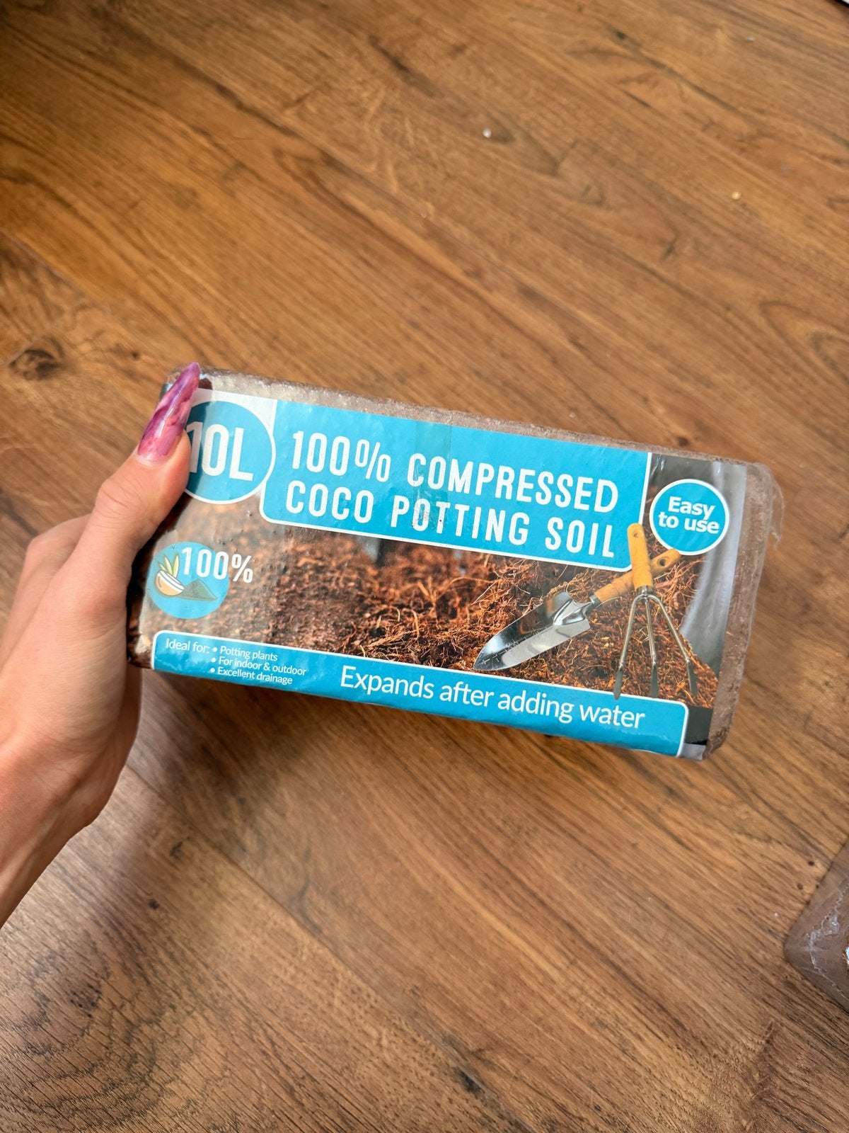 3x Gecomprimeerde Kokos Potgrond - 10L per stuk, Ophalen of Verzenden, Potgrond