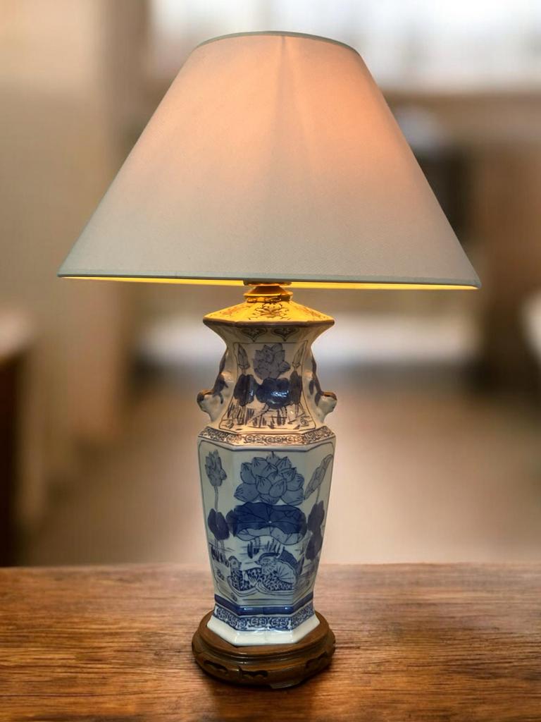 Vintage Chinese Vaas Lamp Tafelmodel Chinoiserie, Ophalen