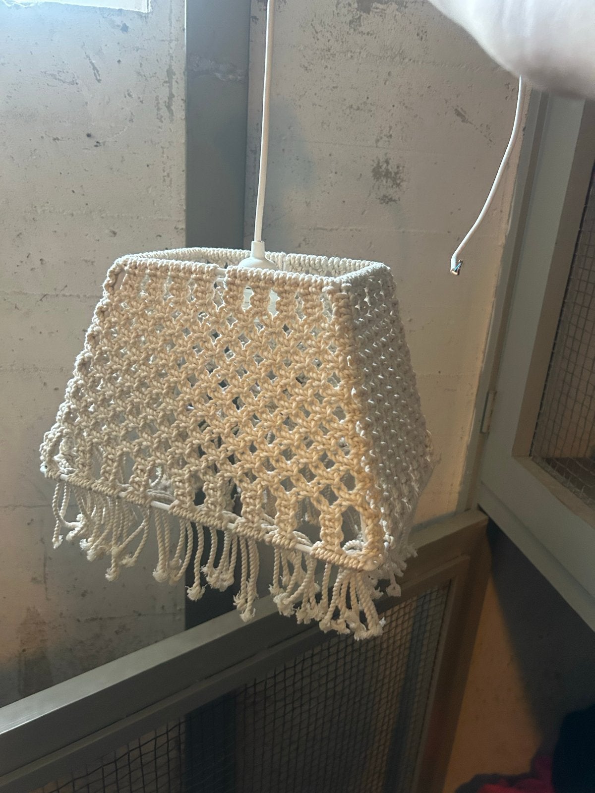 Macramé Lampenkap - Boho Stijl, Ophalen, Zo goed als nieuw, Textiel, E27 (groot)