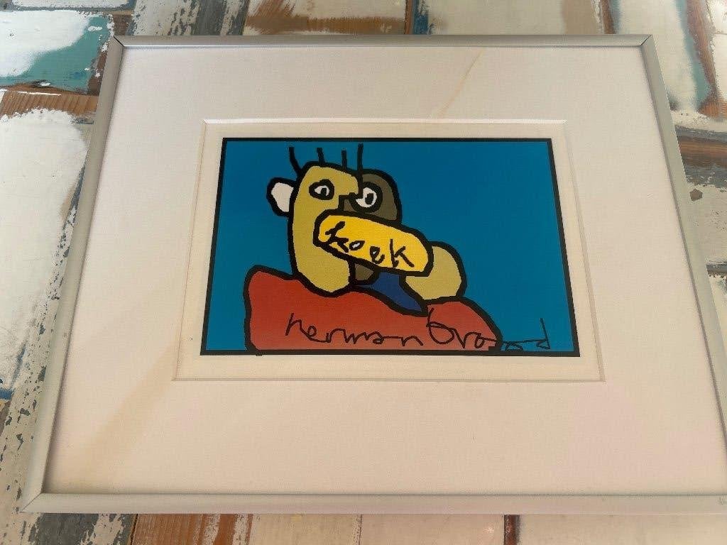 Herman brood print, koek(zonder glas), Ophalen of Verzenden