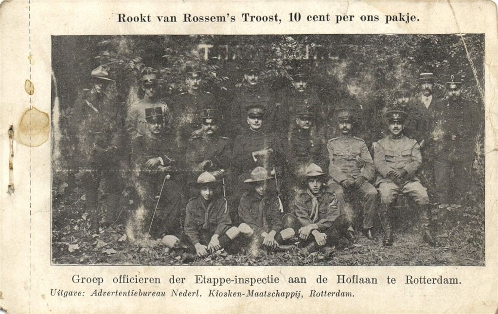 Groep officieren - aan de Hoflaan te Rotterdam - B-keus - on, Ophalen of Verzenden, Voor 1920, Ongelopen, Zuid-Holland