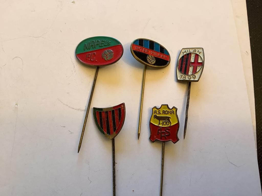 5 metalen voetbalspeldjes Italie, Ophalen of Verzenden, Gebruikt