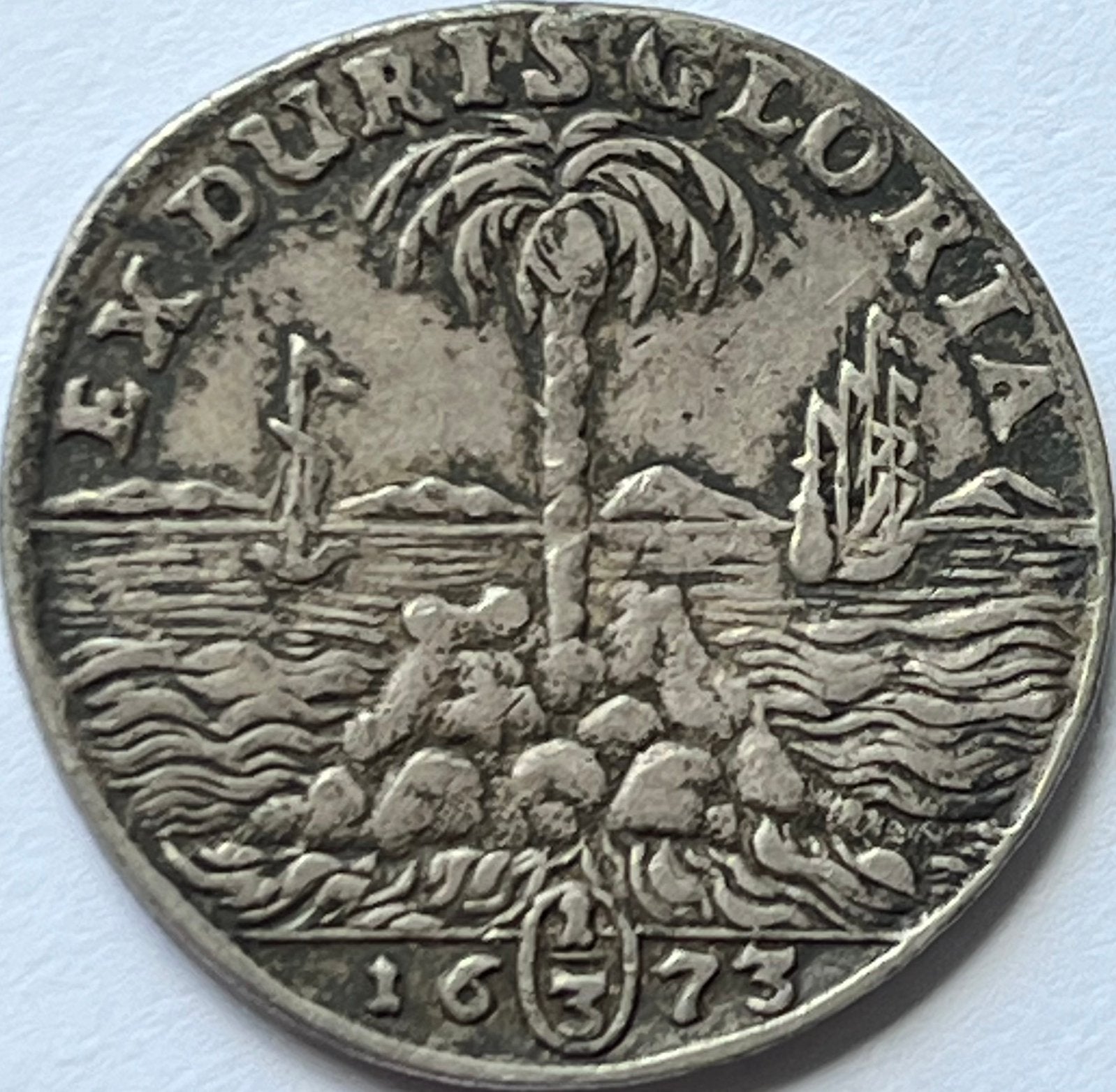 Brunswijk zeldzame 1/3e thaler 1673 net exemplaar, Ophalen of Verzenden, Duitsland, Losse munt, Zilver