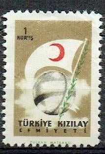 Turkije 1957 hulp Halve Maan 1x, Postzegels en Munten, Verzenden, Postfris, Overige thema's