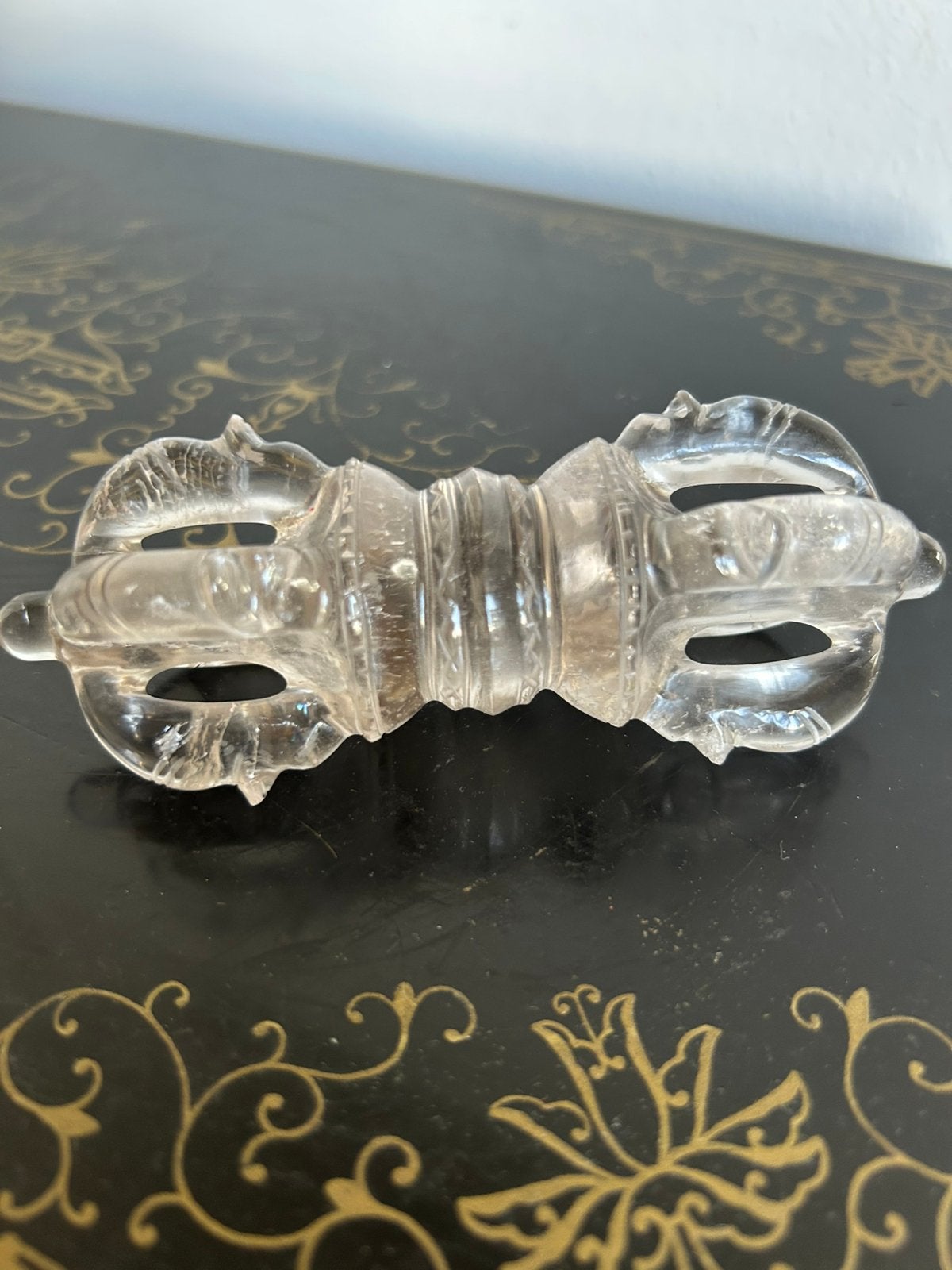 Tibetaanse handgesneden vajra gemaakt van bergkristal, Ophalen of Verzenden