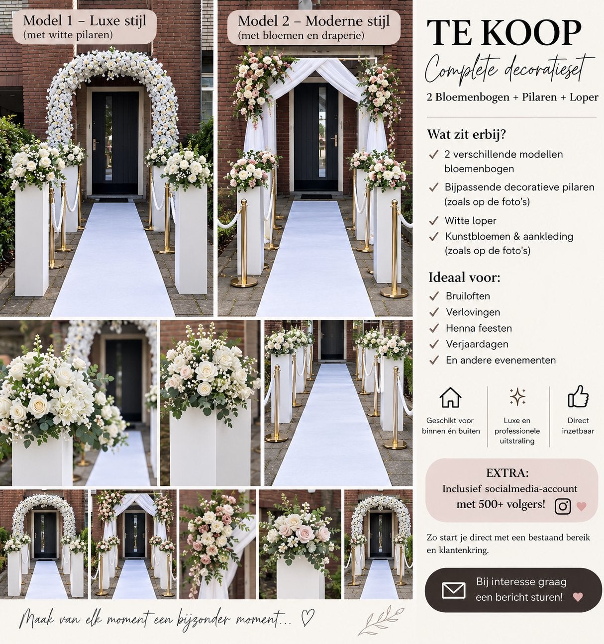 TE KOOP! Complete Bloemenbogen & Decoratie voor Feesten, Hobby en Vrije tijd, Ophalen of Verzenden, Zo goed als nieuw, Versiering