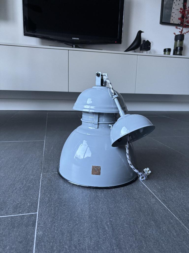 Grijze hanglamp industrieel, Ophalen, Gebruikt, Minder dan 50 cm