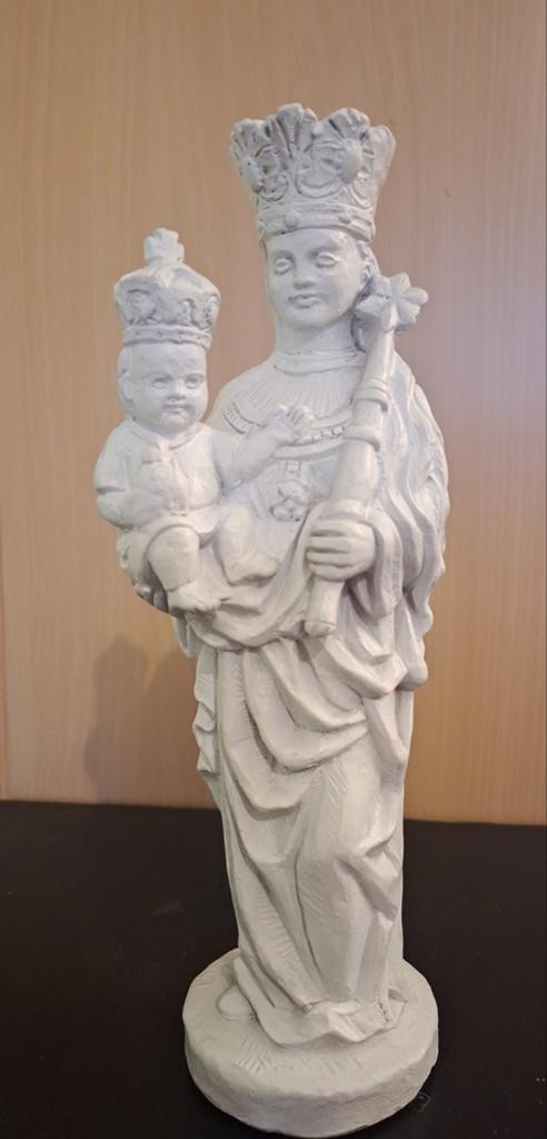 Oud Mariabeeld met Kindje Jezus - 30 cm hoog, Antiek en Kunst, Antiek | Religie, Ophalen of Verzenden