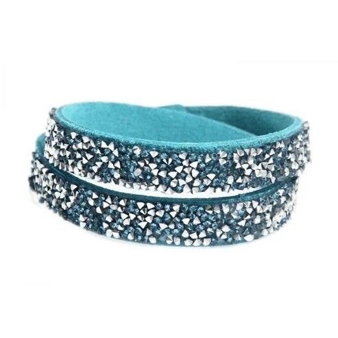 Wikkelarmband strass - Blauw, Sieraden, Tassen en Uiterlijk, Info@medase.nl, Blauw, Medase, Nieuw