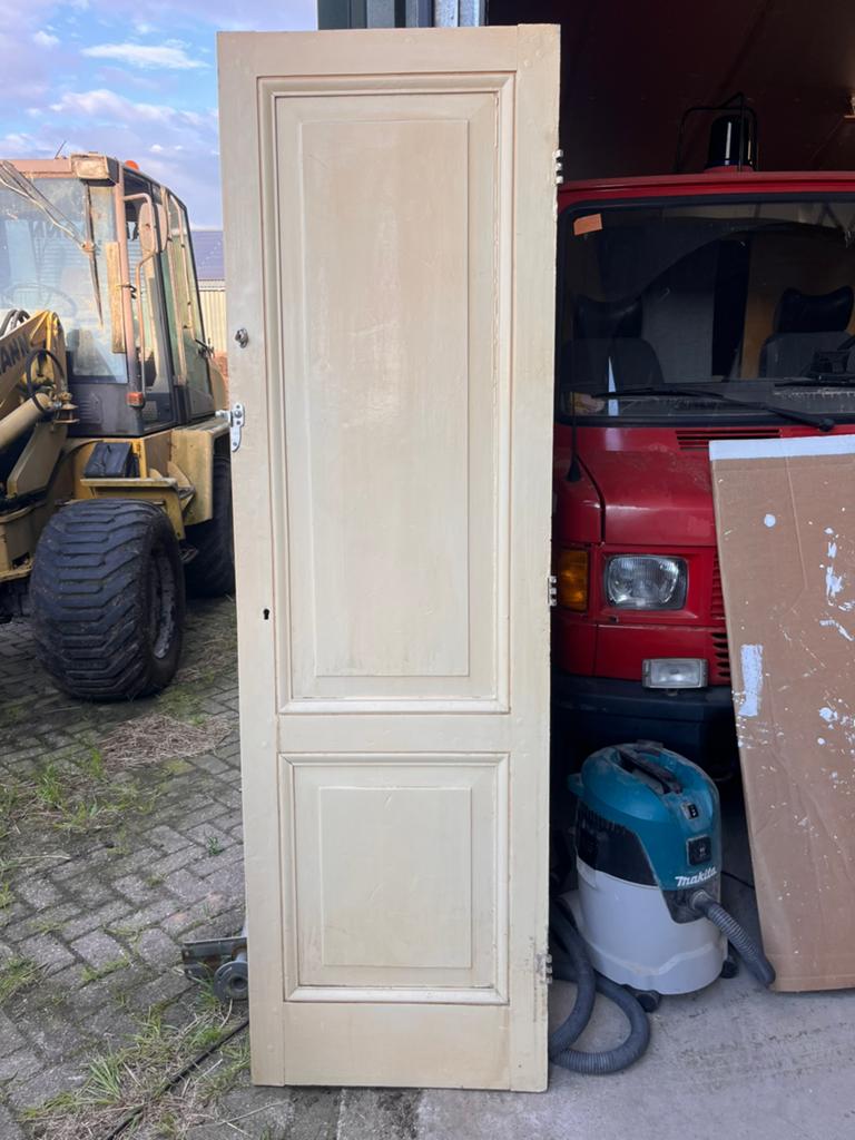 Vintage binnendeur, crème, 209x62 cm, Ophalen, Gebruikt, Minder dan 80 cm, Binnendeur