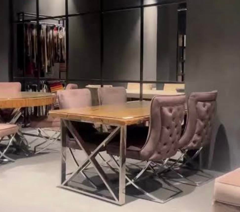 Kennedy eettafel+stoelen Set - Donkerbruin, Huis en Inrichting, Ophalen, Nieuw, KENNEDY, 4 tot 6 stoelen