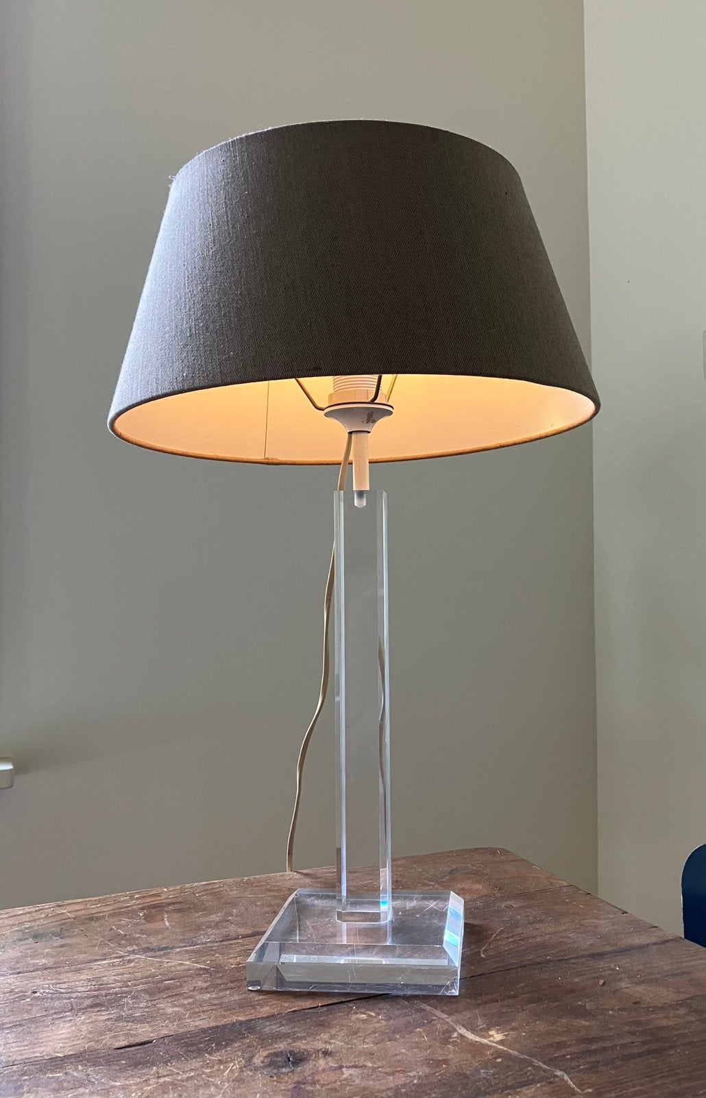 Plexiglas tafellamp inclusief kap, Huis en Inrichting, Ophalen, Gebruikt, 60 cm, Schemerlamp