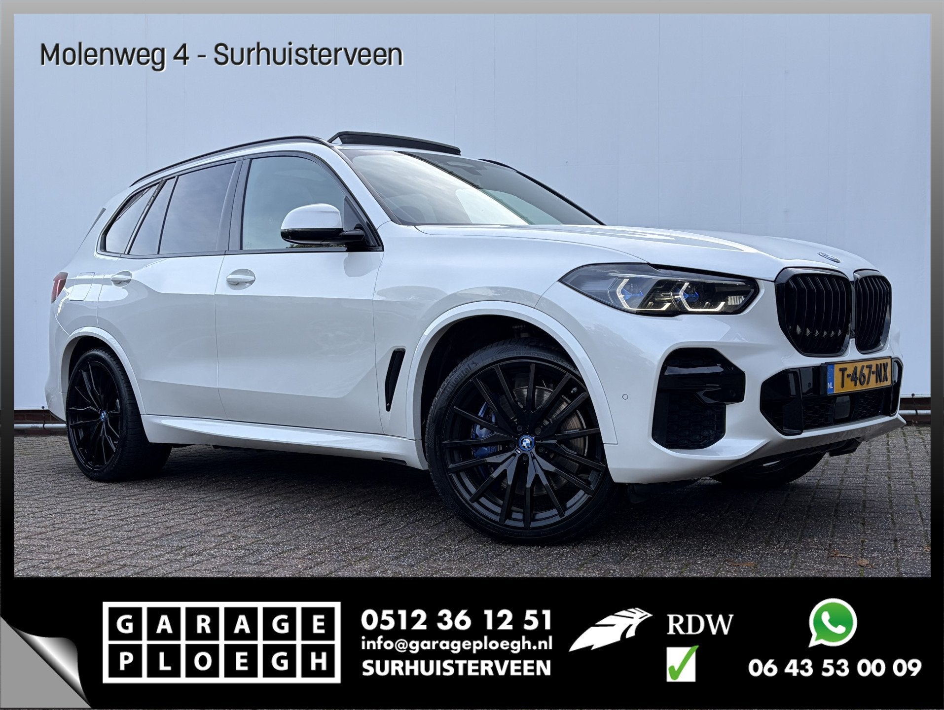 BMW X5 xDrive45e High Executive M-Sport 4WS Pano 22Inch HUD, Auto's, Gebruikt, 398 pk, Wit, Leder
