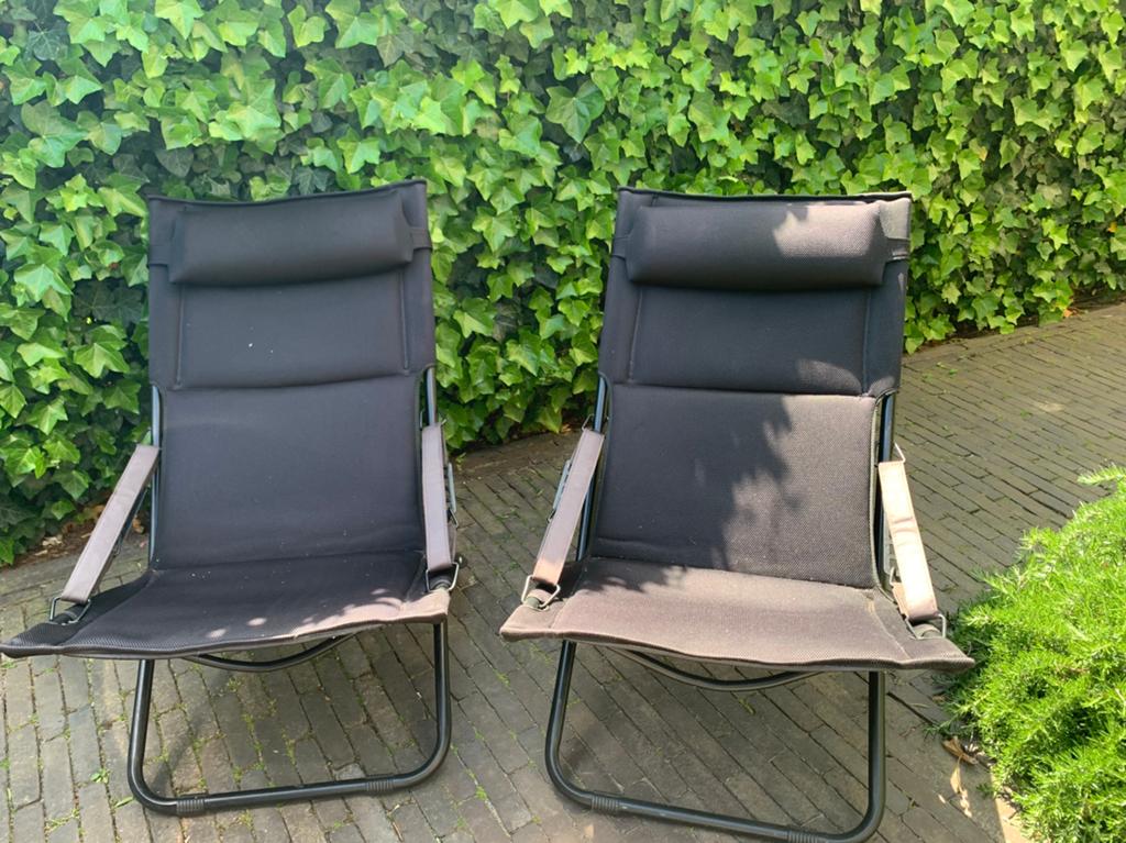 Twee lounge stoelen, Tuin en Terras, Ophalen, Zo goed als nieuw, Kunststof, 2 zitplaatsen