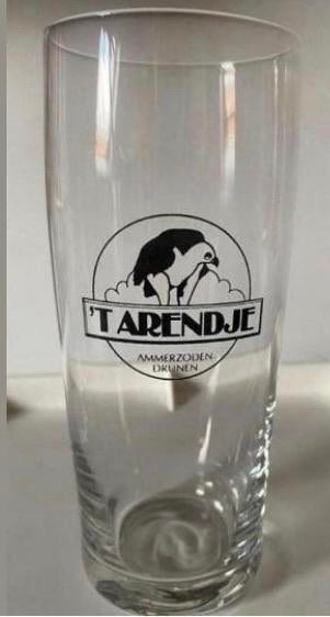 Bierglas van ‘t Arendje Ammerzoden/Drunen. Hoogte 13 cm., Ophalen of Verzenden, Zo goed als nieuw, Glas of Glazen, Overige merken